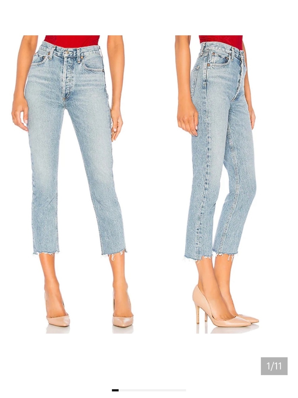 Agolde Riley High Rise Straight Crop Zephyr